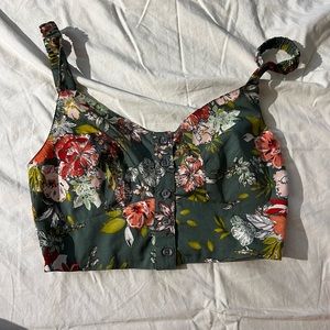 Cropped Floral Tank